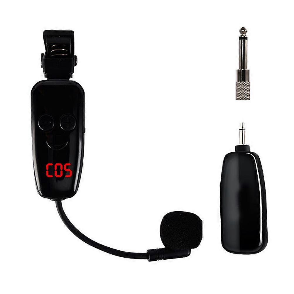 Wireless Instrument Microphone For Tuba Trumpet Performance Led Display 7x2.5cm Black Power Status 1Set