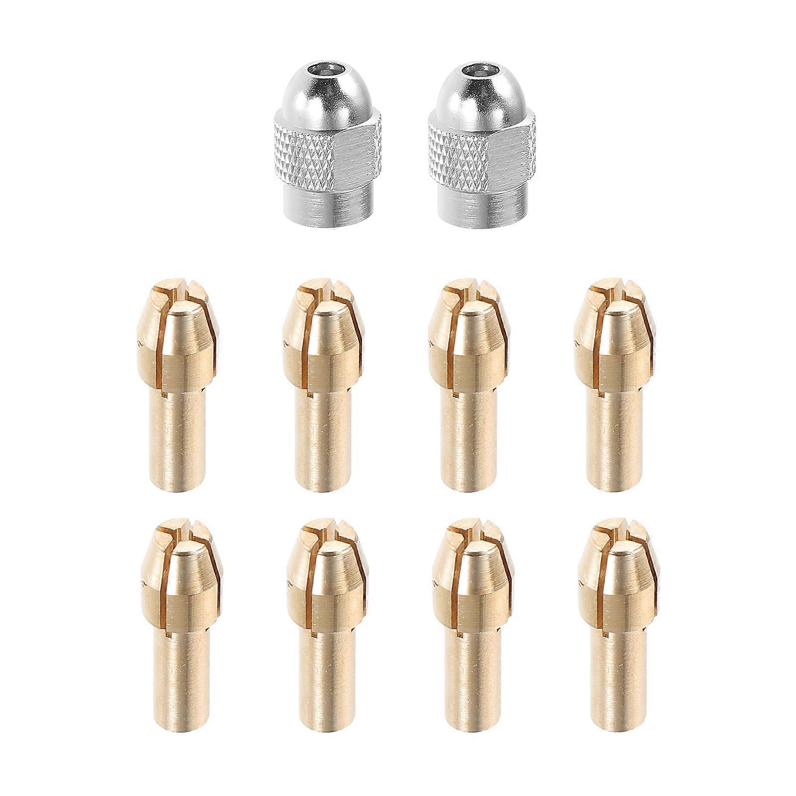 Copper Collet Chuck High-speed Rotation Work Efficiency Improvement Silver 1Set