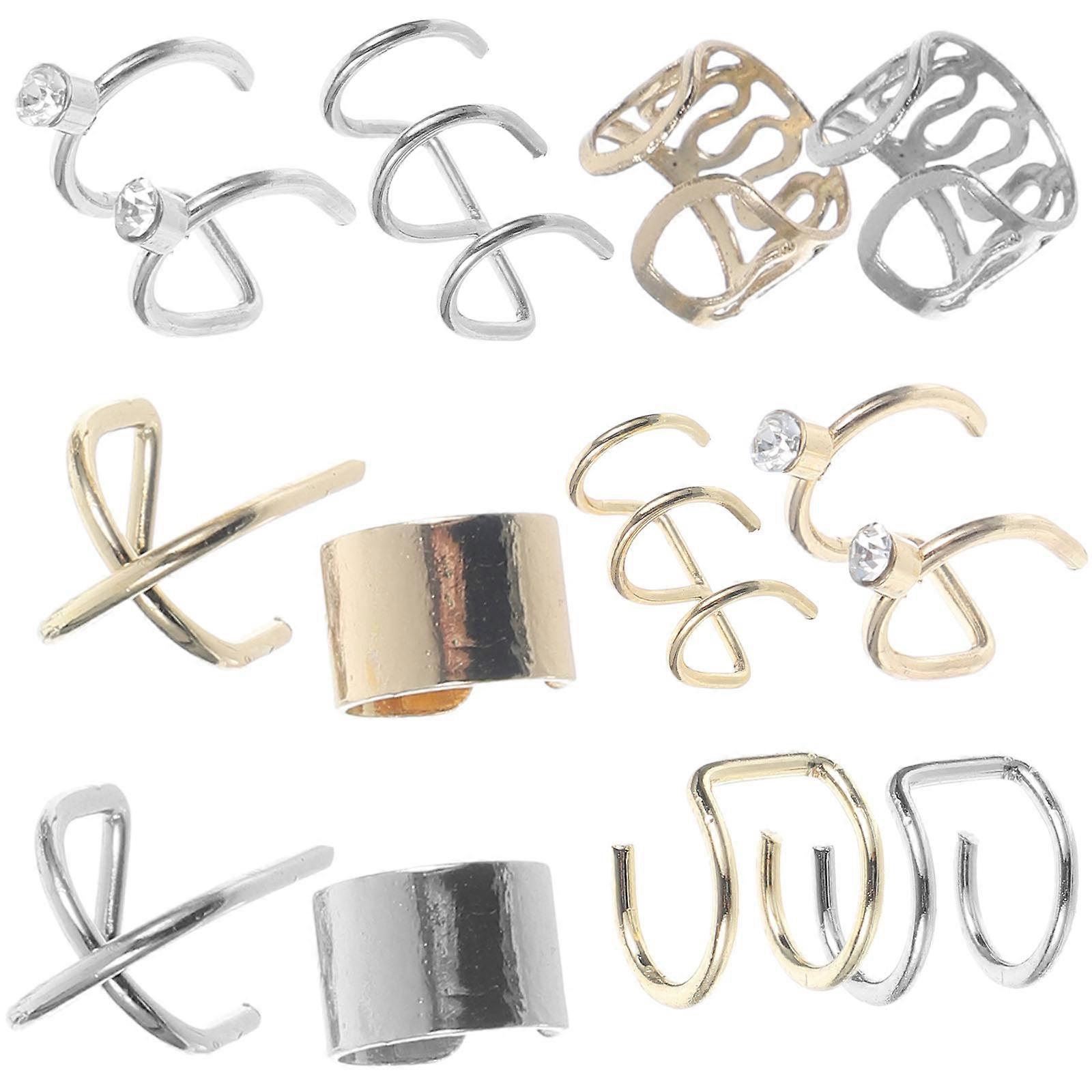 24 Pieces Assorted Color Non-Piercing Ear Cuffs for Decor Various Styles Trendy Set
