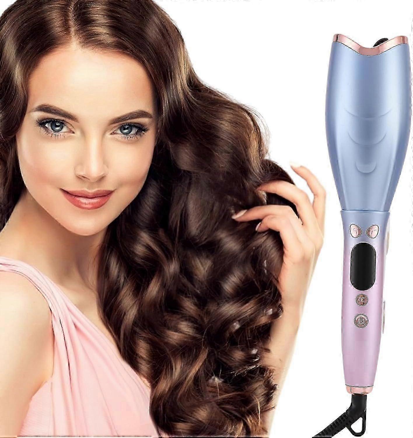 SCSYV Automatic Hair CurlerCurling Wand,Hair curlers with 7 Temp & Timer & Dual Voltage, 1.25" Large Barrel Curling Iron Fast Heating, Auto Shut-Off S