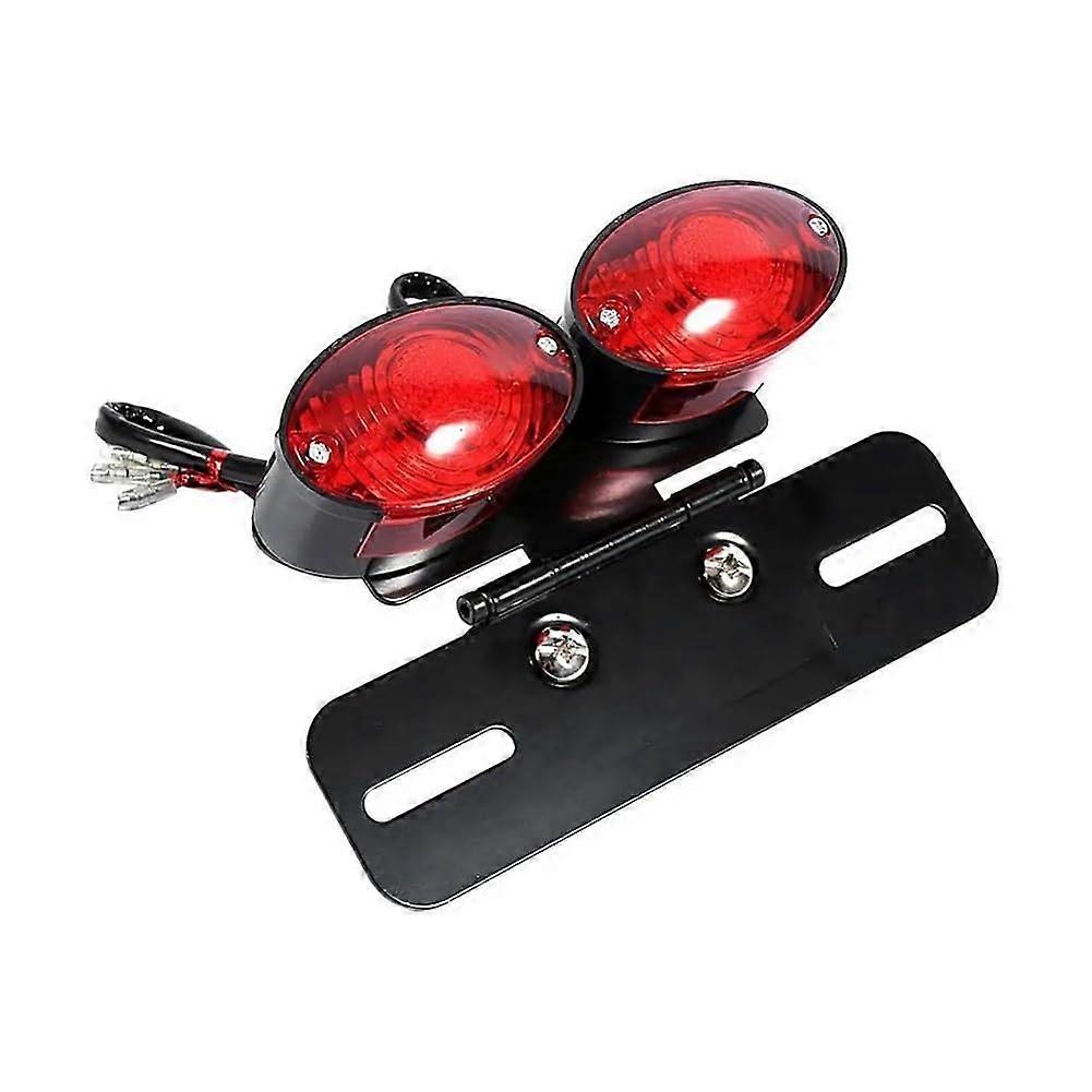 "Stop Rücklicht 12V Universal Motorrad Brems Licht Doppel Ovale Linse Kennzeichen Licht Modifikationen"