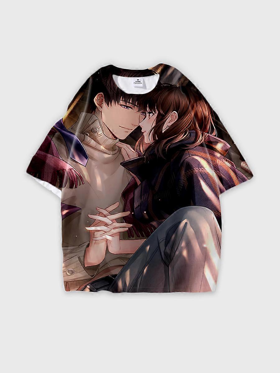 T-shirt round neck Role Pattern loose short sleeve E3221