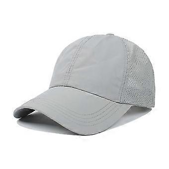 Outdoor Sports Ponytail Baseball Caps Breathable Mesh, Ladies Cross Ponytail Baseball Caps 2pcs light gray + dark gray