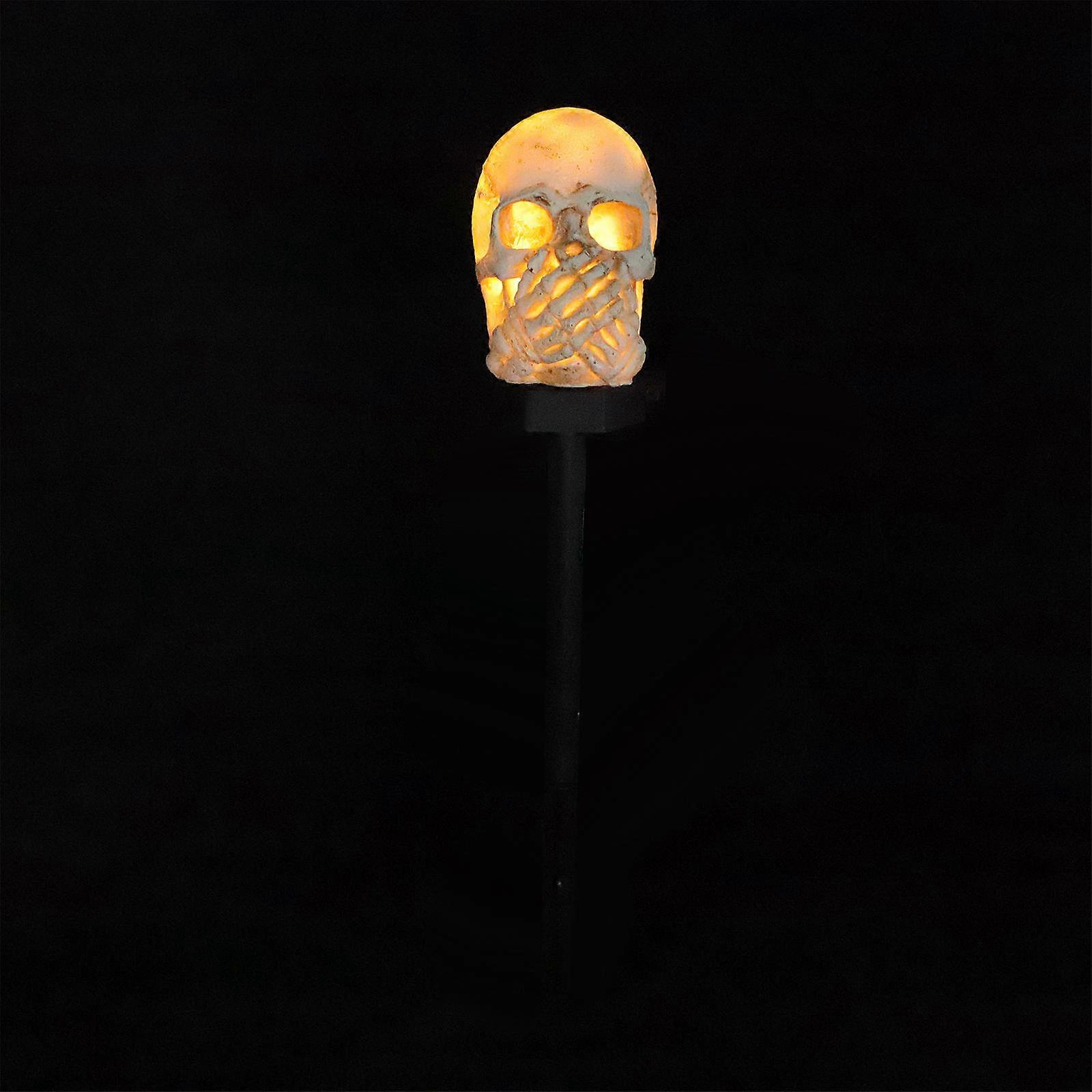 Halloween Skull Pathway Light Outdoor For Gardens With UV Resistance And Rechargeable Solar Functionality 1Set