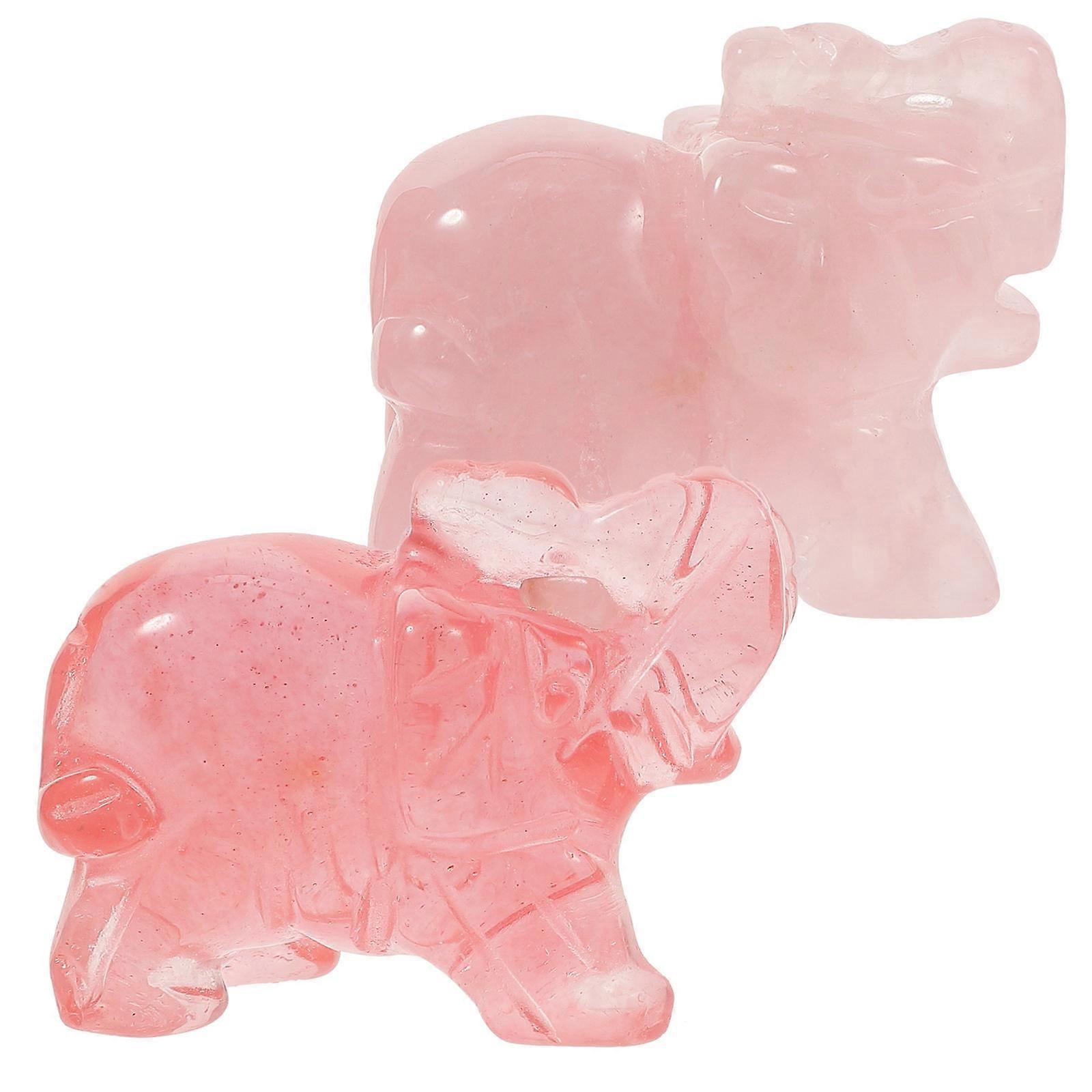Crystal Elephant Ornament Elephant Shaped Figurine Collectors Lovers Crystal Enthusiasts 2Pcs