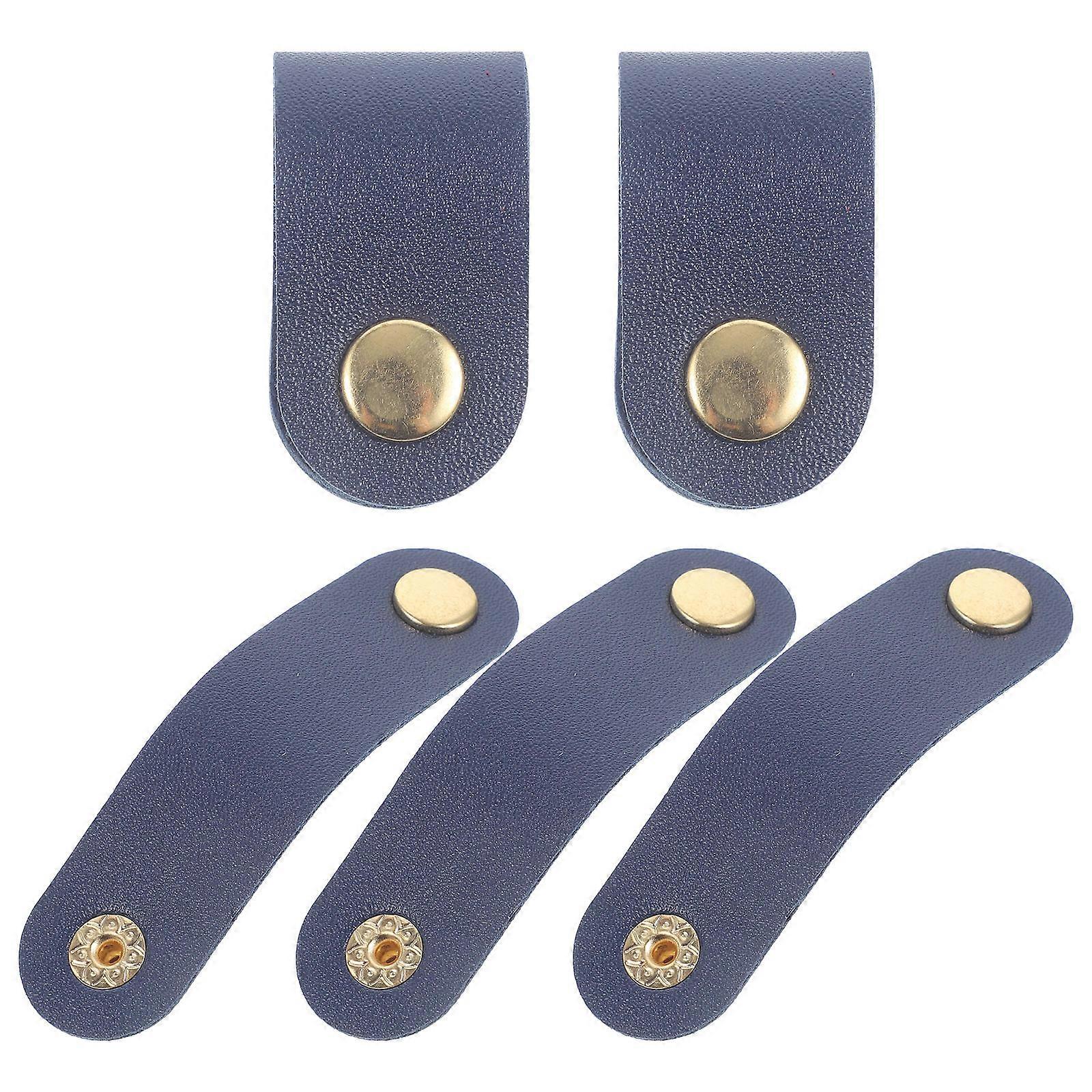 Cable Organizer Cable Winder Cord Fixing Strap Dark Blue 4x2cm Cable Management 5Pcs