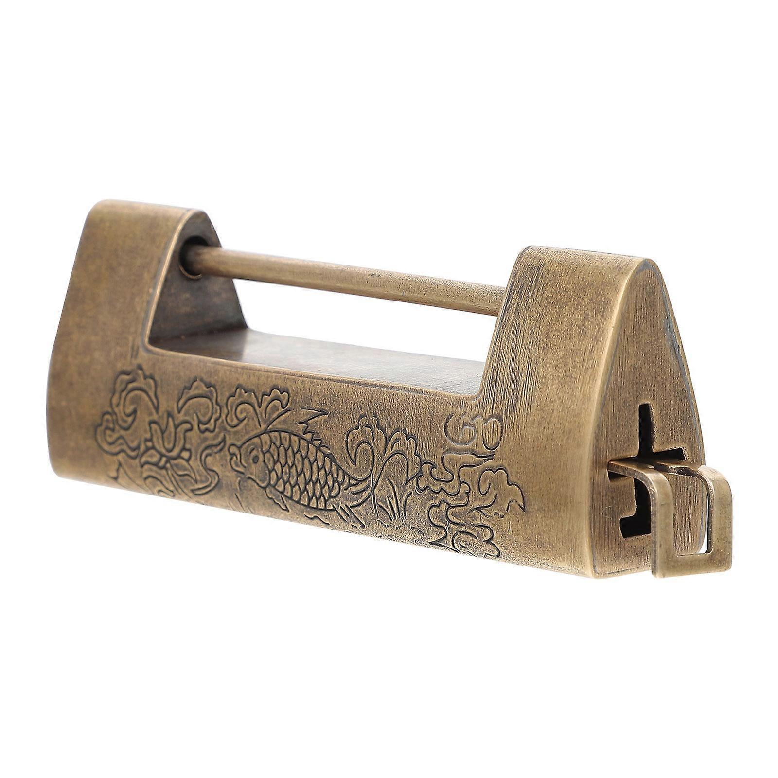 Antique Padlock Designed For Home Decoration And Storage Security Featuring Durable Copper Material 7.5X3.1X1.5CM 1 Set