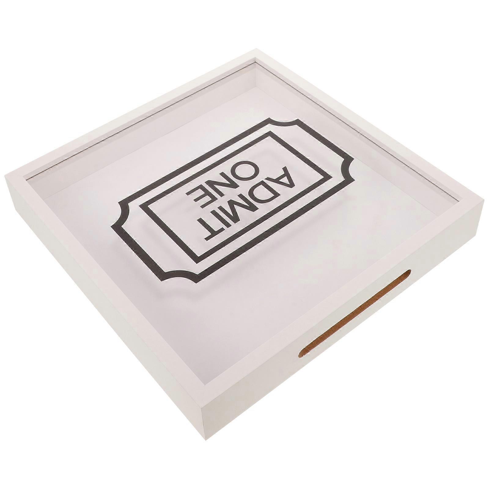 White Acrylic Tickets Organizer Box for Home Use Versatile Storage Container for Recipes and Events
