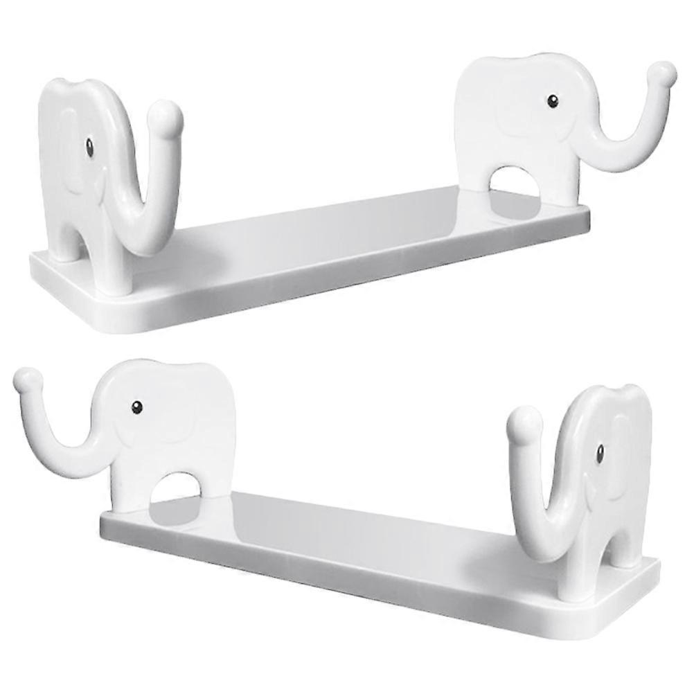 White Floating Shelf for Small Spaces Made of PP Perfect for Storage and Room Decoration 2 Pieces