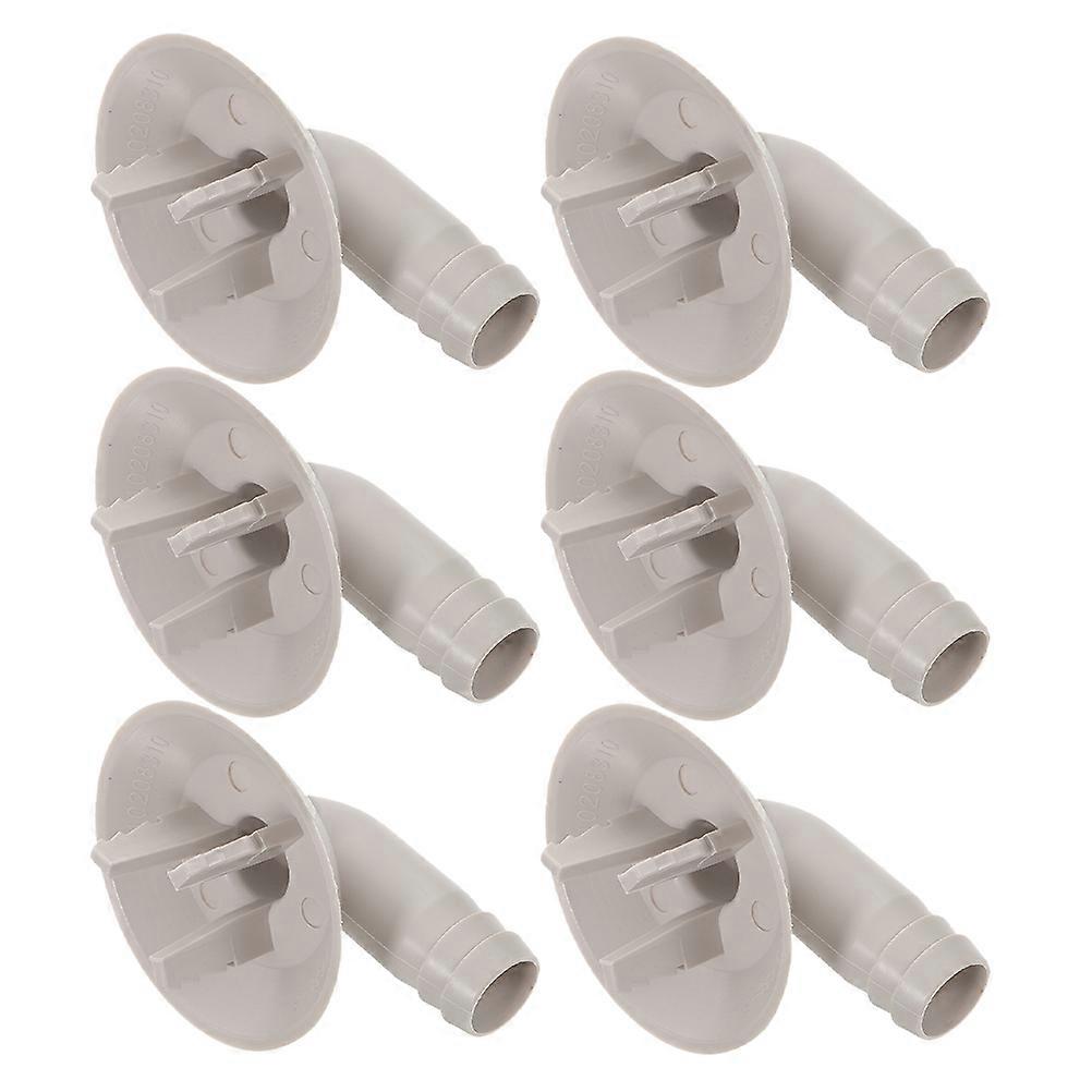Air Conditioner Drain Hose Connector Leakproof Efficient Drainage Prevent Water Buildup 7.00X5.40X4.20CM White ABS Elbow Fitting 6Pcs