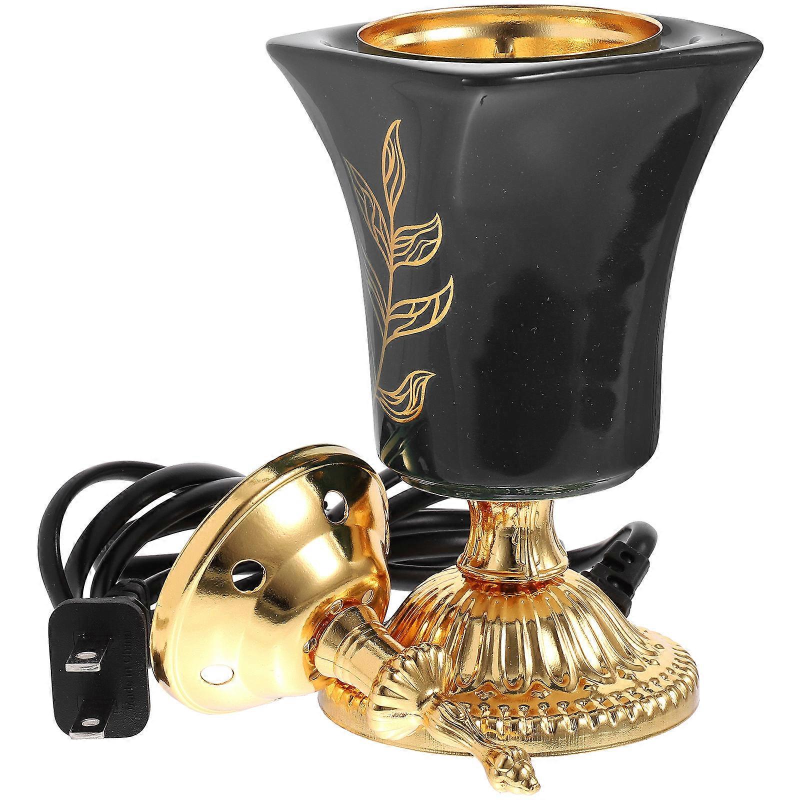 Black Electric Incense Burner for Home Decor with Middle East Style Safe and Convenient to Use
