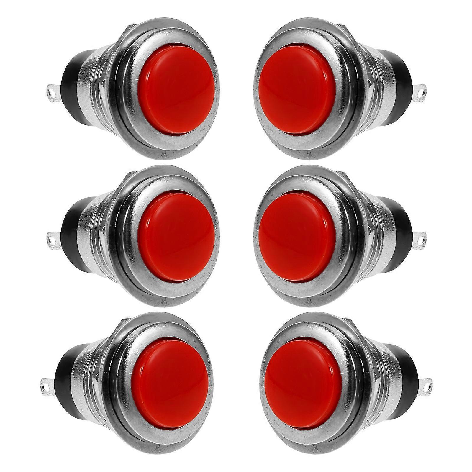 FRCOLOR 6pcs Momentary Push Button Switch 2 Pin Self Resetting Mini Round Switch Without Line