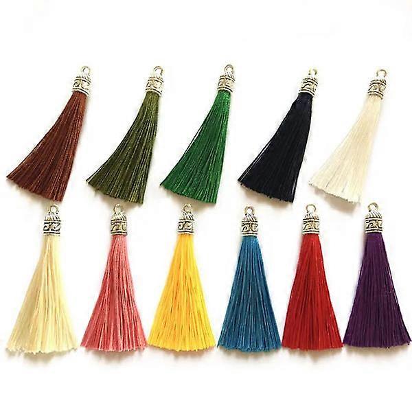 10/20/50 قطعة 6 سنتيمتر أقراط شرابة حريرية صغيرة قلادة سحر الحرف اليدوية قبعات فضية شرابات فرشاة لإكسسوارات صنع المجوهرات DIY