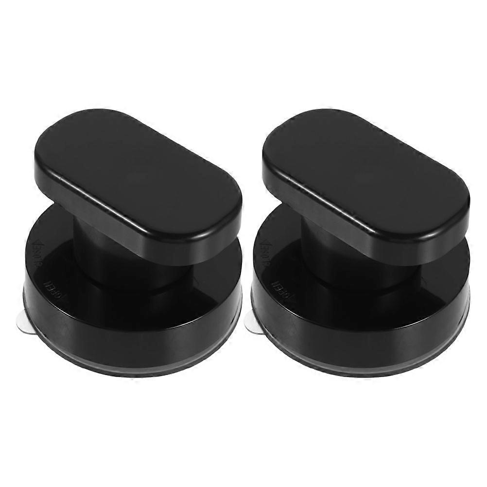 2pcs No Drill Grab Handle for Elderly Safety – Durable Non Slip Grip for Showers, Glass Doors & Cabinets – Black