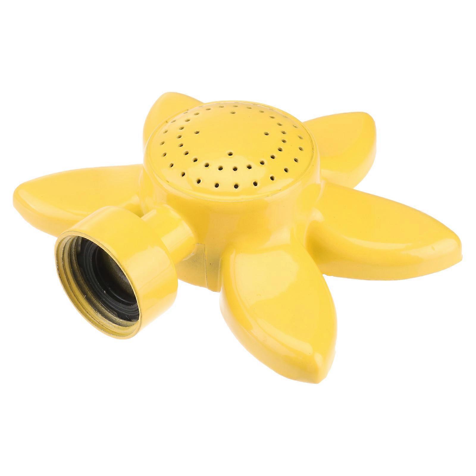 Yellow Zinc Alloy Lawn Sprinkler for Gardening Use with Even Water Spray and Durable Design 6.5 inches