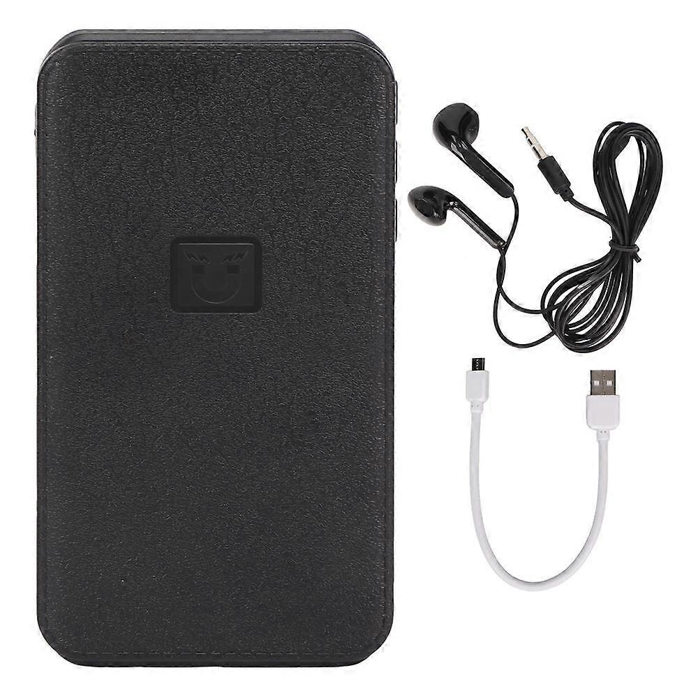 Magnetic Voice Activated Digital Recorder with MP3 Player, Noise Reduction, 4GB Storage, Power Bank Function - Black