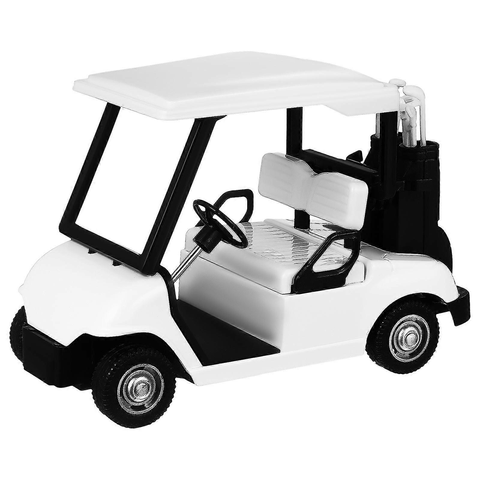 Metal Miniature Golf Cart Decoration Elegant Desk Ornament with Realistic Features