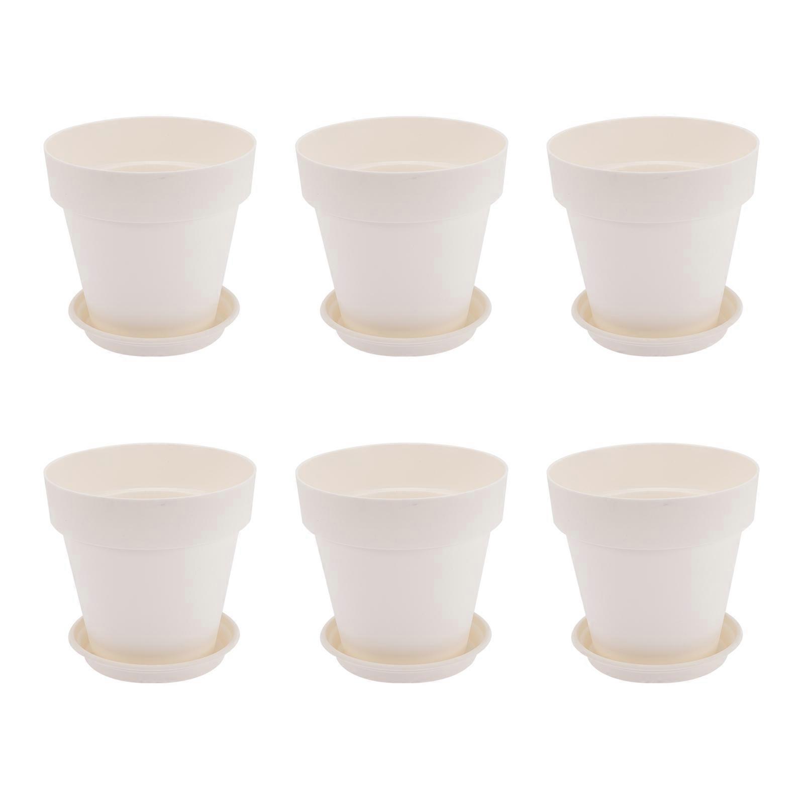 Thickened Plastic Flower Planting Pots with Tray Ideal for Home Decor Suitable for Gardening Enthusiasts 15.5x15.5cm