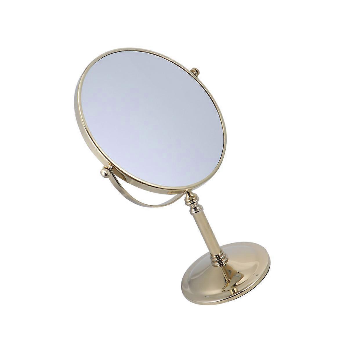 Double Side Makeup Mirror 8 Inch Golden Desktop Item For Daily Use Women 1PC Magnification