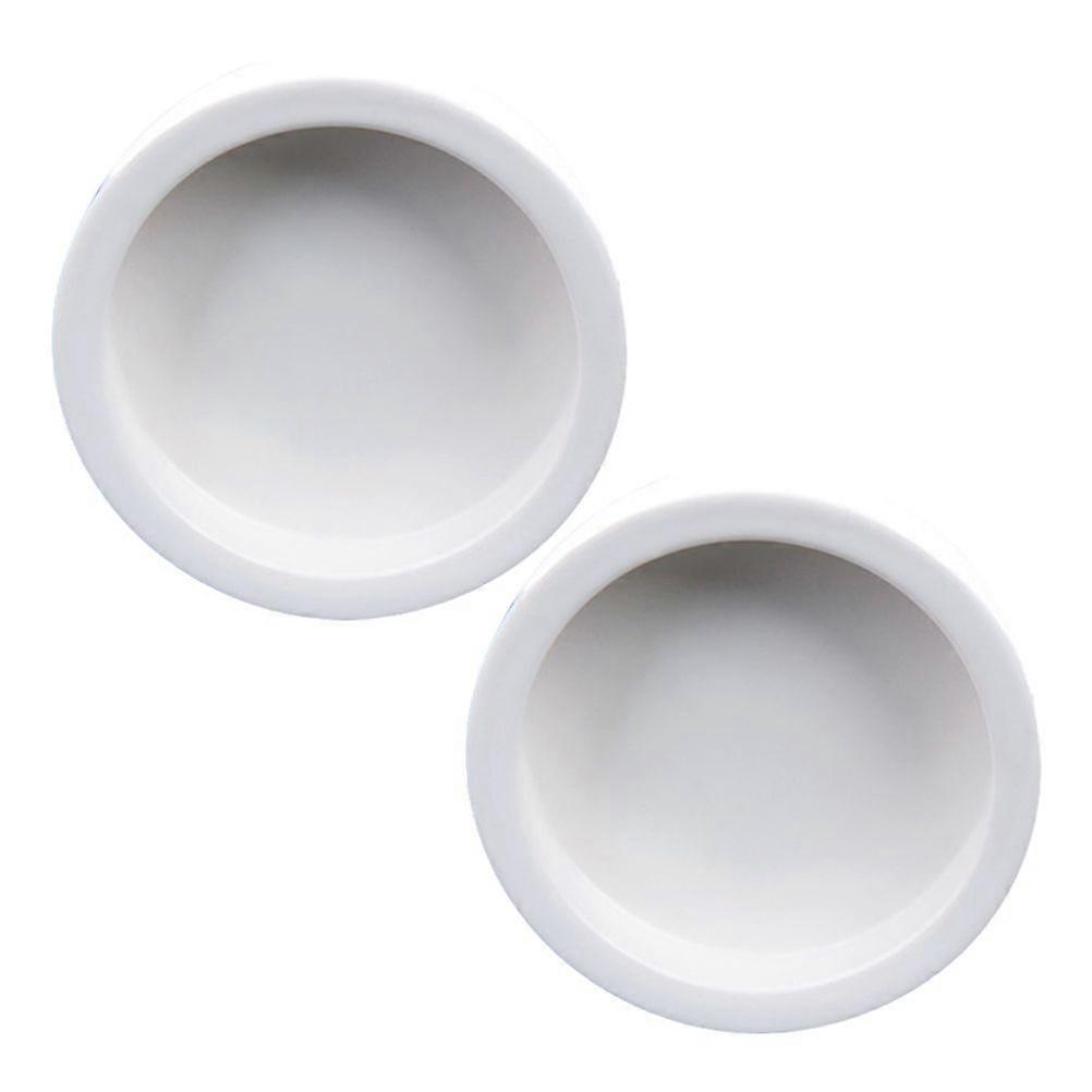 2 Stück Keramik Verdickung Schüssel Reptil Futter Wasserspeicherbecken Eidechse Feeder Anti-Flucht Futternapf Futterschale (weiß, rund)