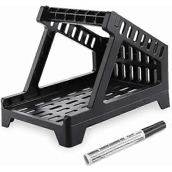 Thermal Label Holder for Roll and Continuous Labels, Label Dispenser for Thermal Label Printers with Cleaning Pen