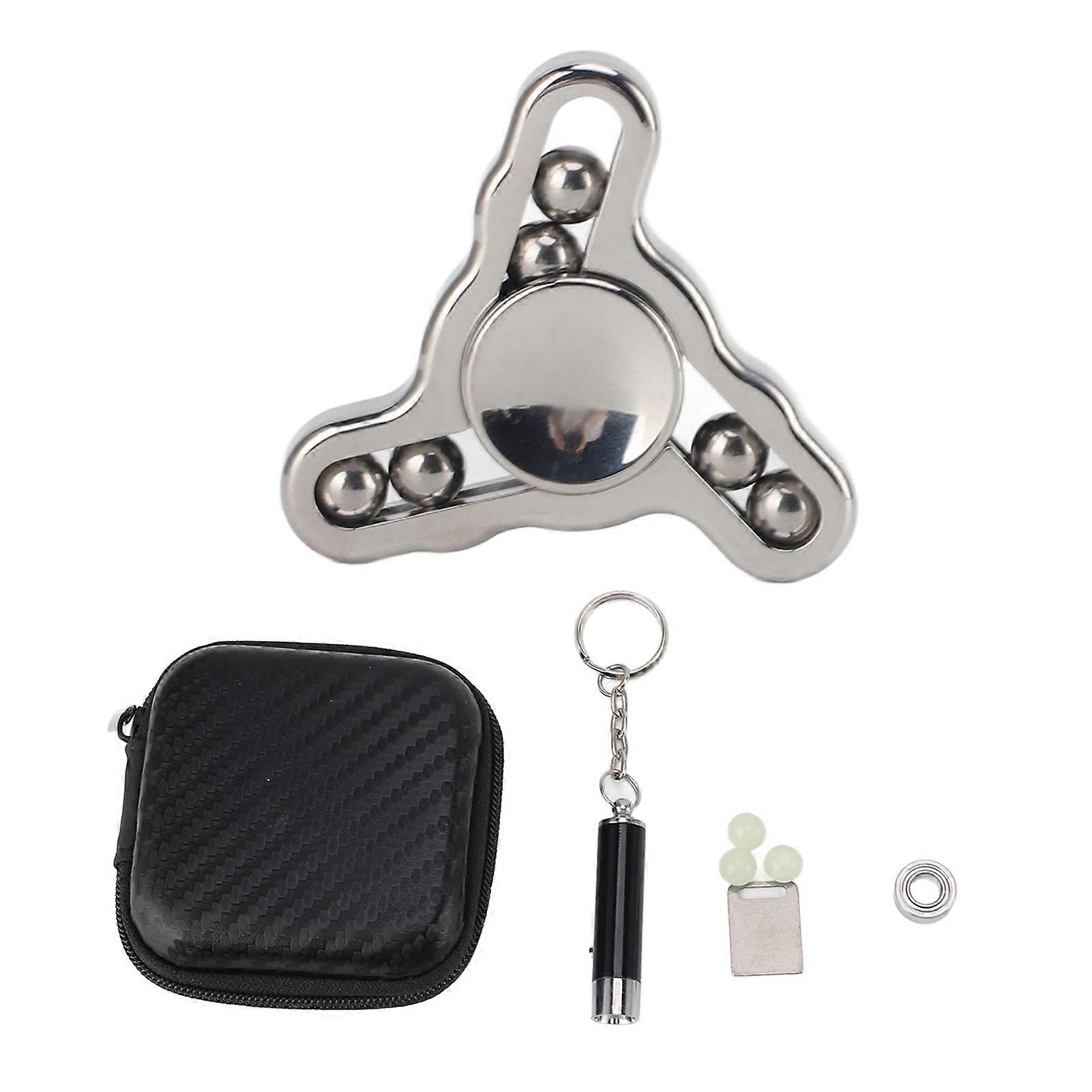 Fingertip Gyroscope Sensory Toy 3 Leaves Reduce Anxiety Smoothing Rotating Stainless Steel Decompression Toy