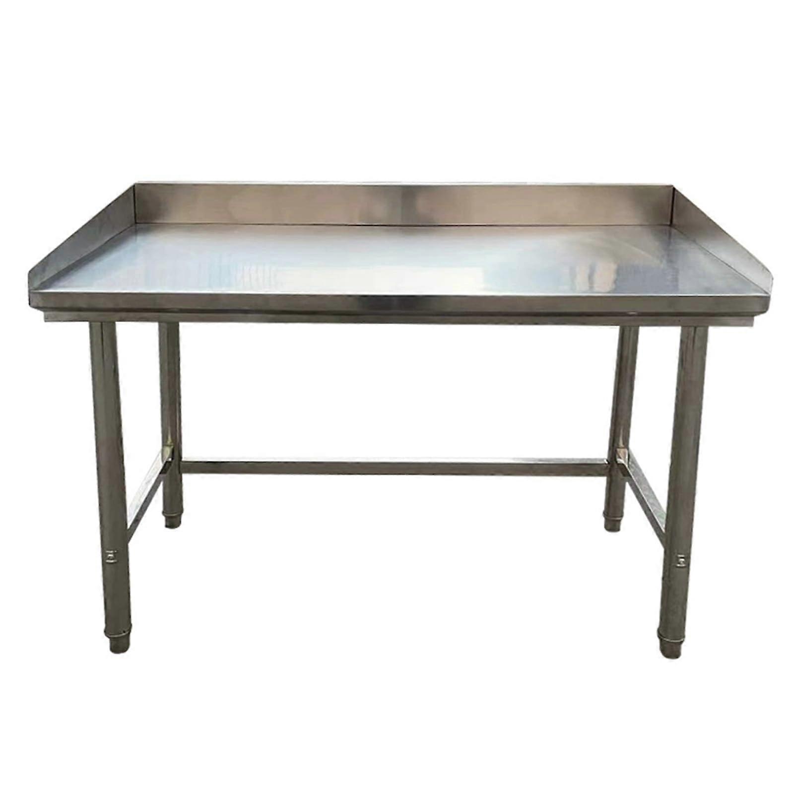 Workbench with backrest, multifunctional kitchen prep table, stainless steel workbench, 80x40x80cm