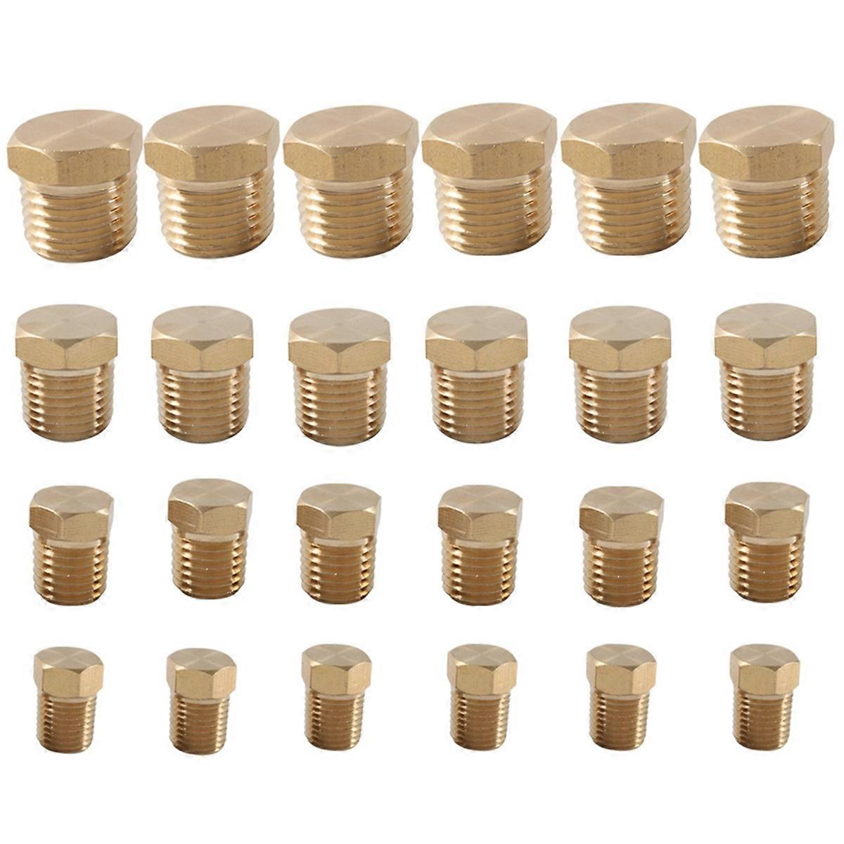 24 Pcs Hexagonal Tube Plug Car Oil Pipe Plugs Oil Plug Accessories