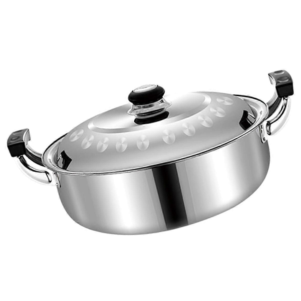Hot Pot with Partition, DualPot Cookware for Induction, Gas, and Electric Stoves, Easy to Clean for Social Hot Pot Evenings, 27.2X27.2X9.5CM