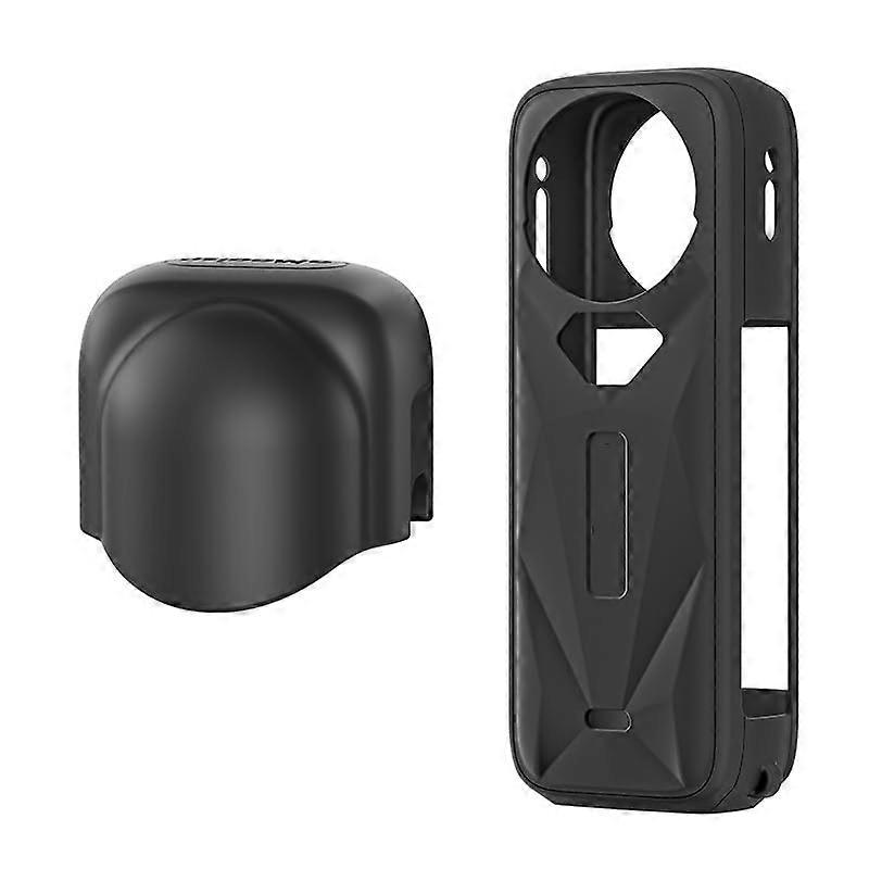 Silikon-Schutzhuelle For Insta360 X5 Action Camera - Silicone Protective Case And Lens Cap Accessories, Black Set