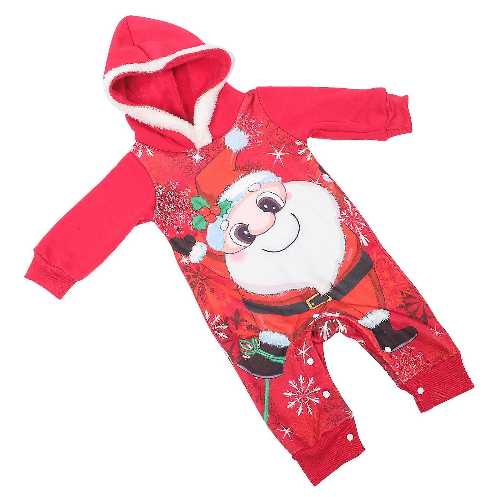 Christmas Theme Kids Romper Outfit For Toddlers Size S Easy To Put On And Take Off 1 Set