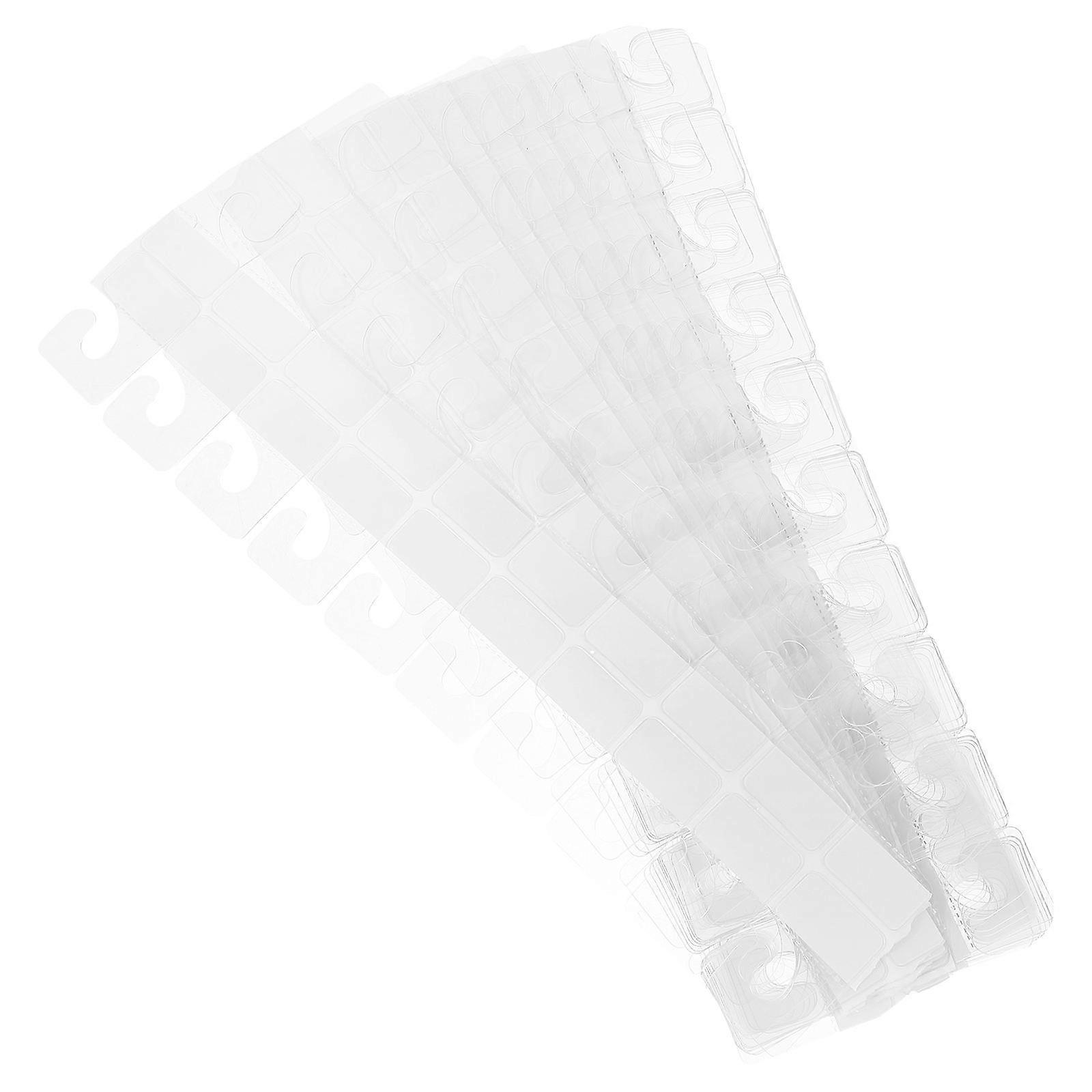 Clear Adhesive Hanging Tabs 300pcs Self Sticking Display Hooks for Retail, Office, and Home Decor – Strong Hold for Easy Product Organization
