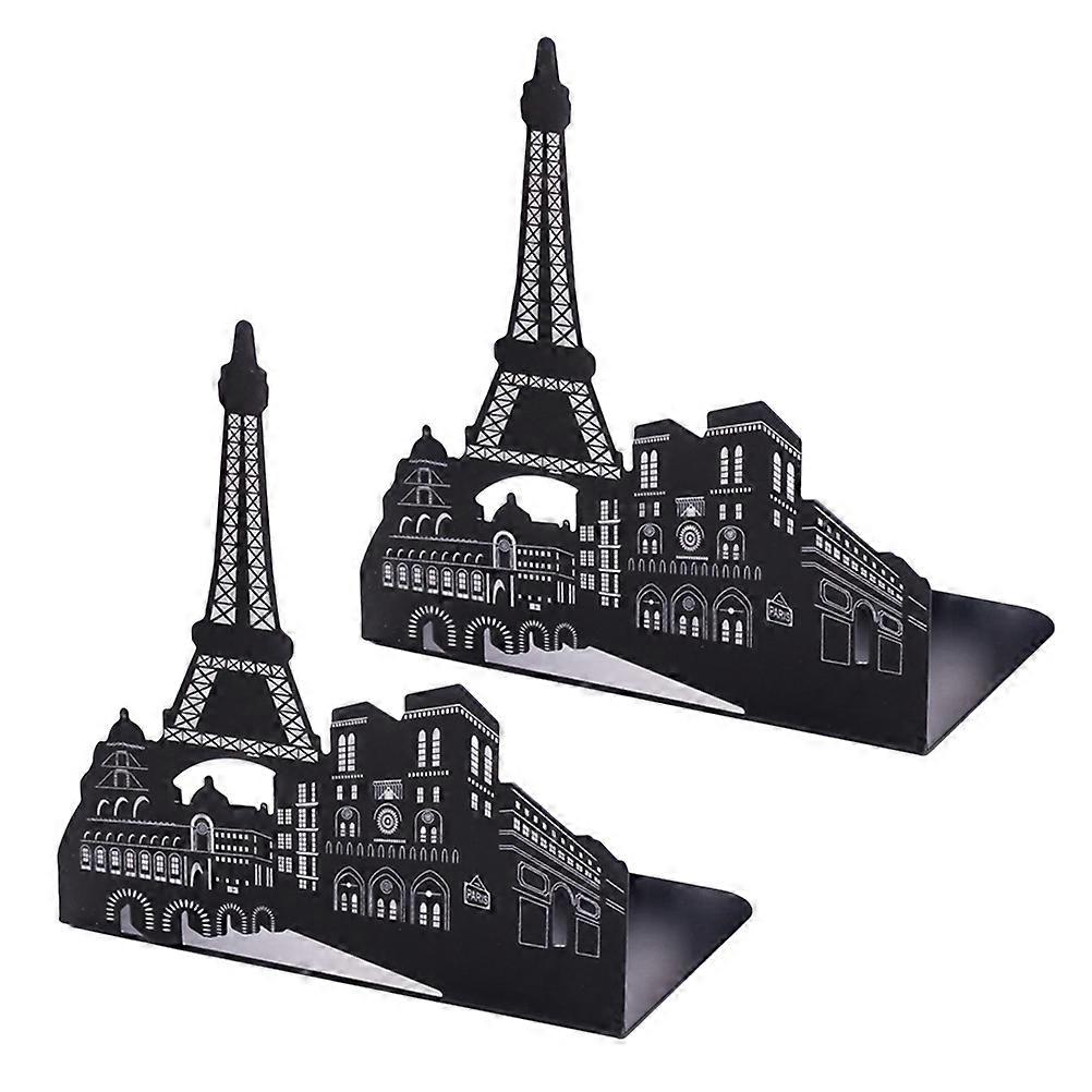 Hollow Tower Shape Book Holder Stand Metal Bookends For Home Decorative Use Sturdy And Stylish Design 1 Pair