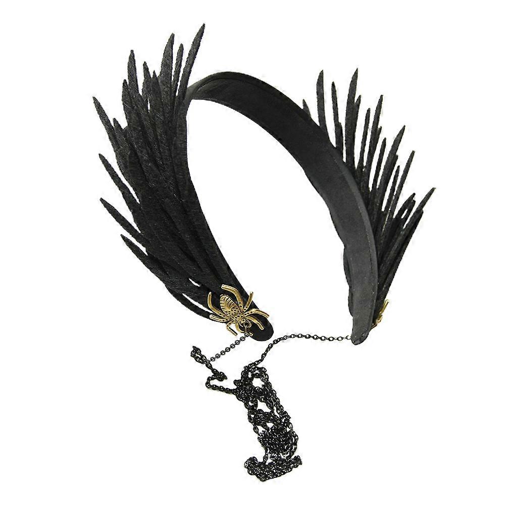 Gothic Style Hair Decor With Wing Design For Halloween Party Use 1Pack