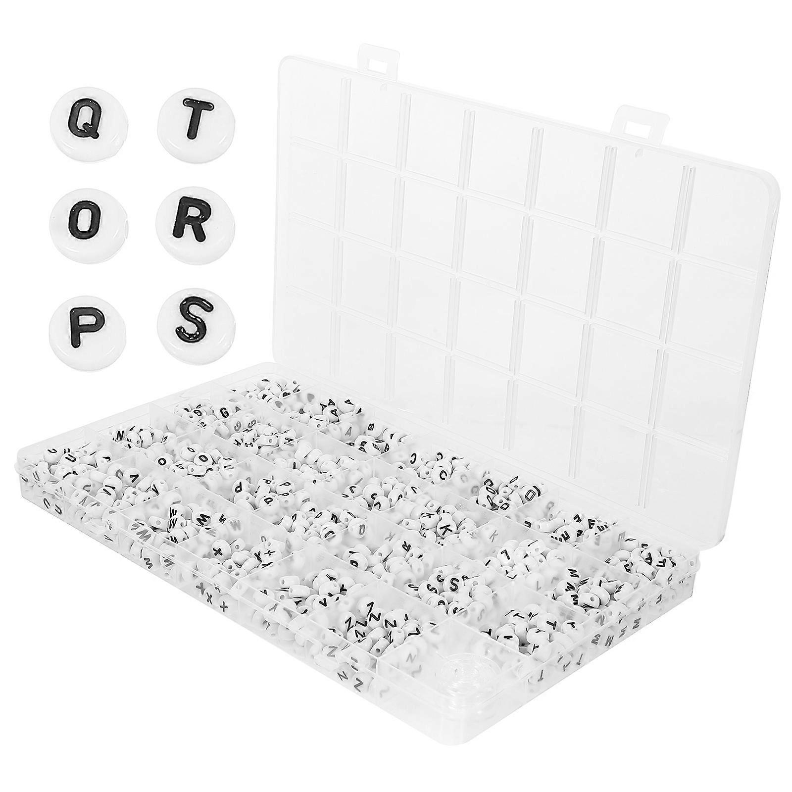Durable Acrylic Letter Beads Set for DIY Crafts Multi Color Smooth Surface 1 Box
