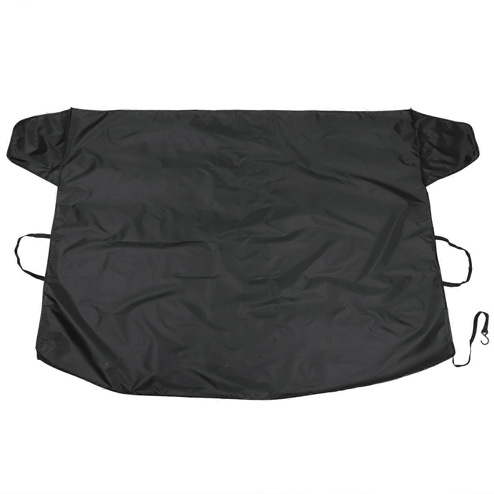 Snow Protection Front Window Protector For Outdoor Parking 200X160cm Black Oxford Cloth With Anti-freeze Function 1Pack