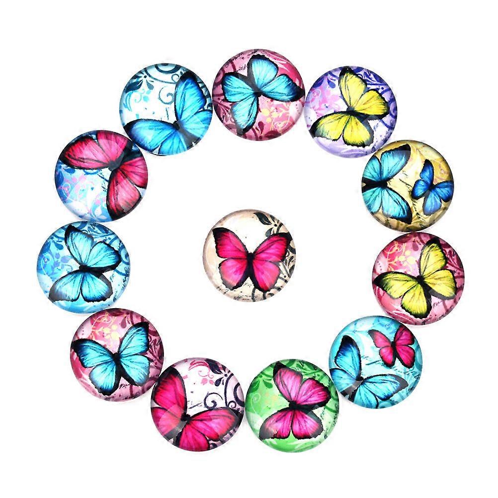 20pcs Mixed Gemstone Patch DIY Jewelry Making Accessories Flat Back Circular Charms for Crafts Earrings Cufflinks Decorative and Creative DIY Design