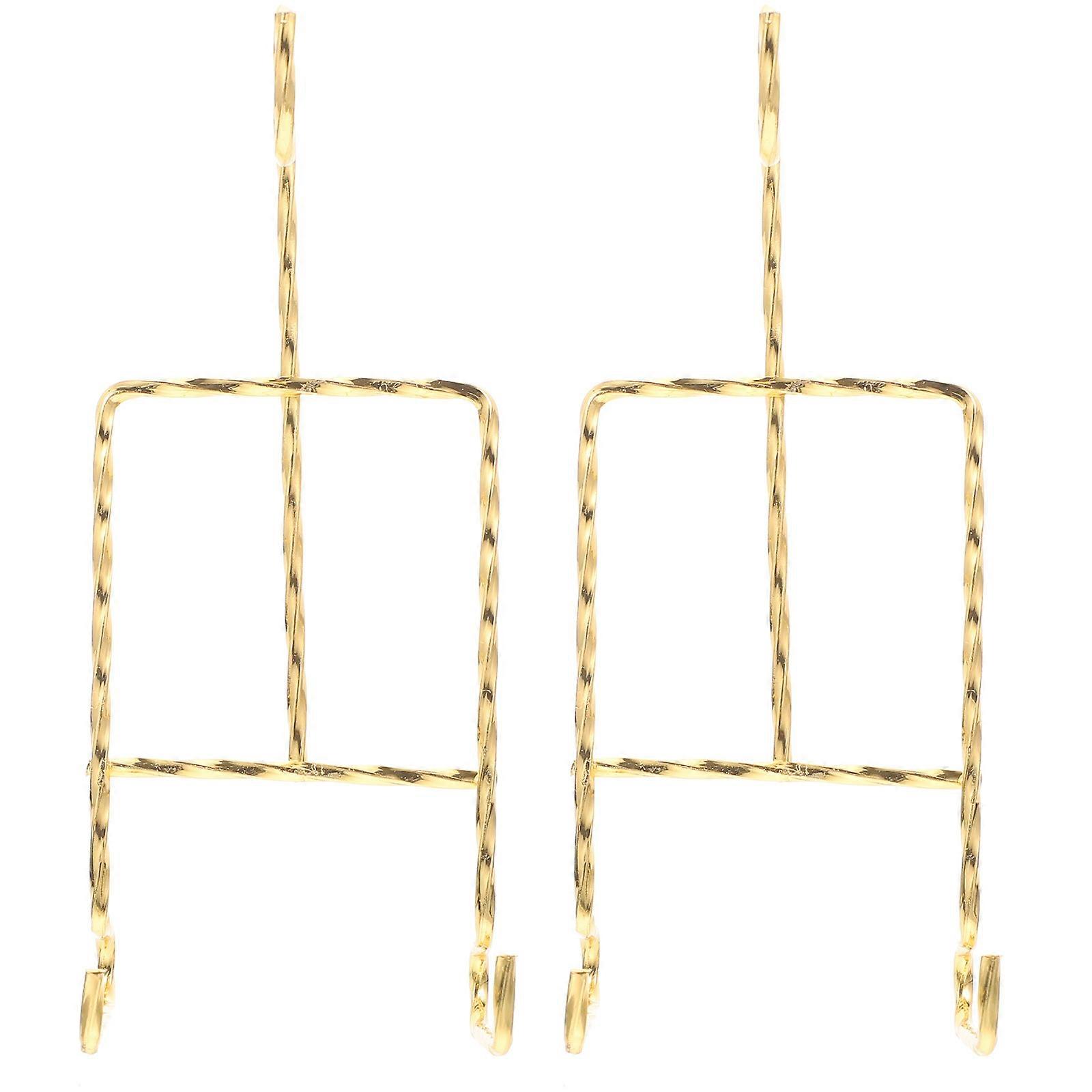 Golden Cup Rack for Display 2Pcs Metal Plate Stand Desktop Holder
