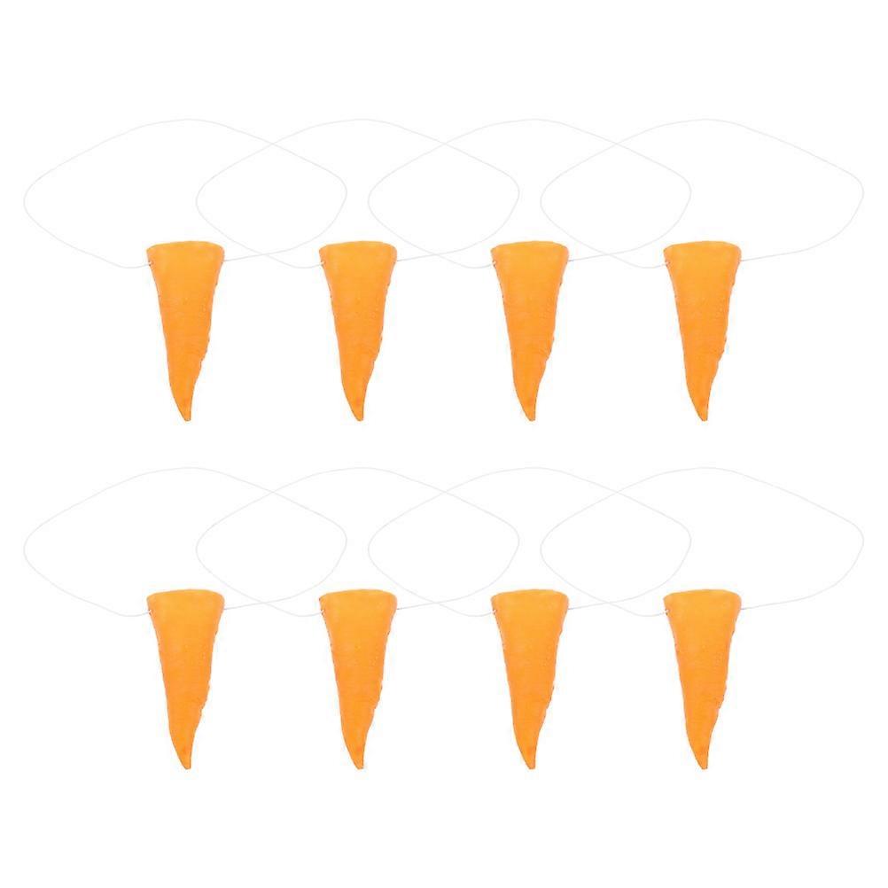 Carnival Snowman Carrot Nose Prop for Decoration Made of Vinyl Orange Color Fits Comfortably 8 Pieces
