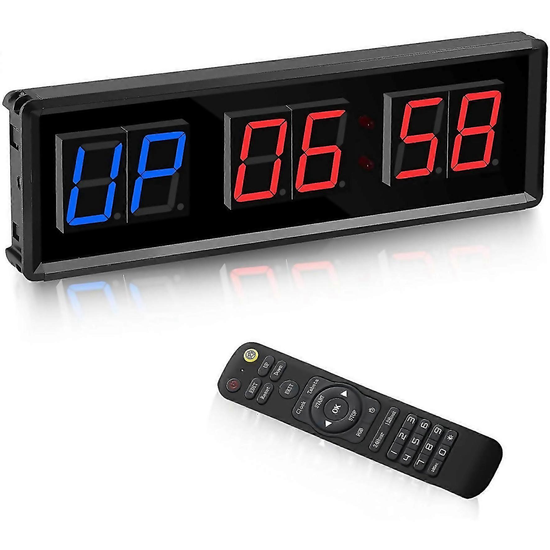 For gym timerled interval timer digital countdown wall clock fitness timer15inch digits downup clock