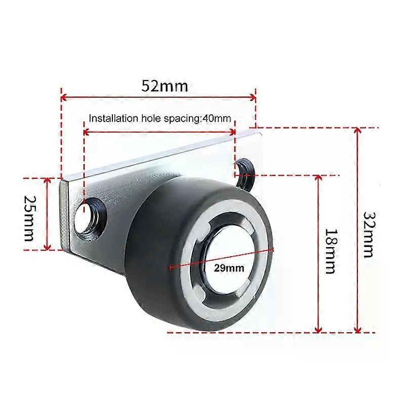 4Pcs Side-Mounted Casters, Silent Rubber Wheels, Drawer Caster, for Furniture, Kitchen Cabinet, Table, Loading Capacity 20KG