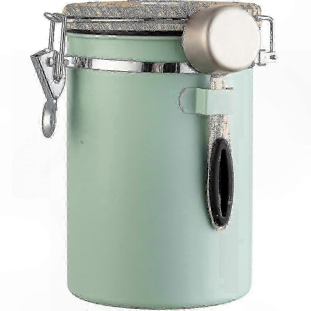 Stainless Steel Coffee Storage Canister with Airtight Seal, CO2 Valve, Date Tracker, and Scoop for Coffee Beans, Grounds, and Tea Leaves