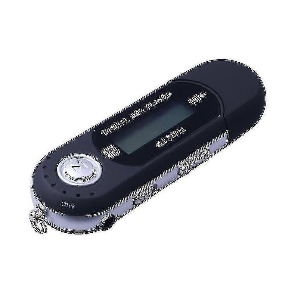 Mini USB MP3 Player with LCD Screen, 32GB TF Support, FM Radio & Built-in Microphone - Black