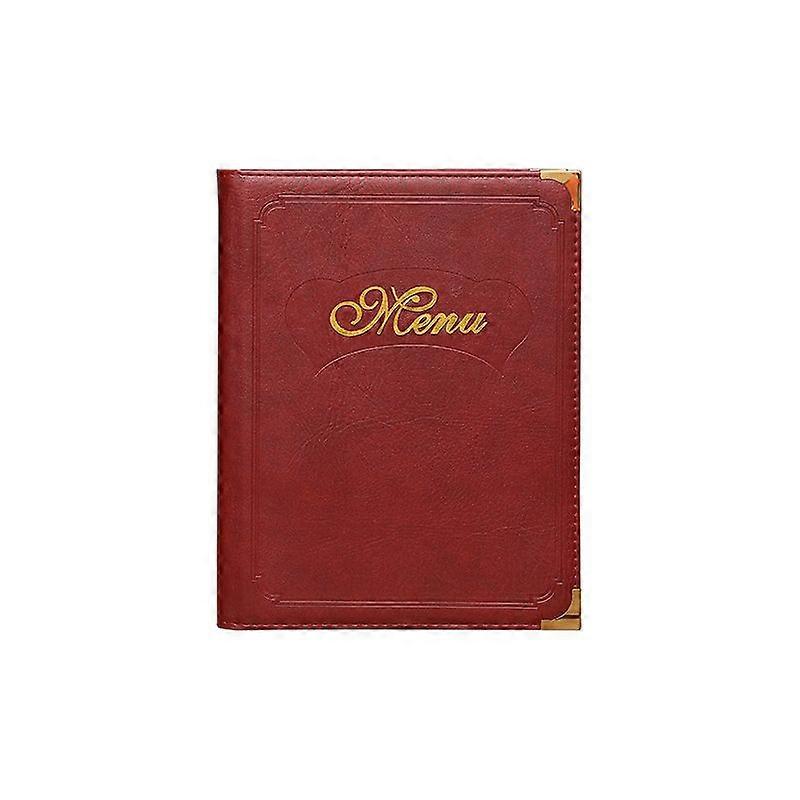 A4 Menu Holder Dark Red Book for Restaurant Dining 1Pack -HK814