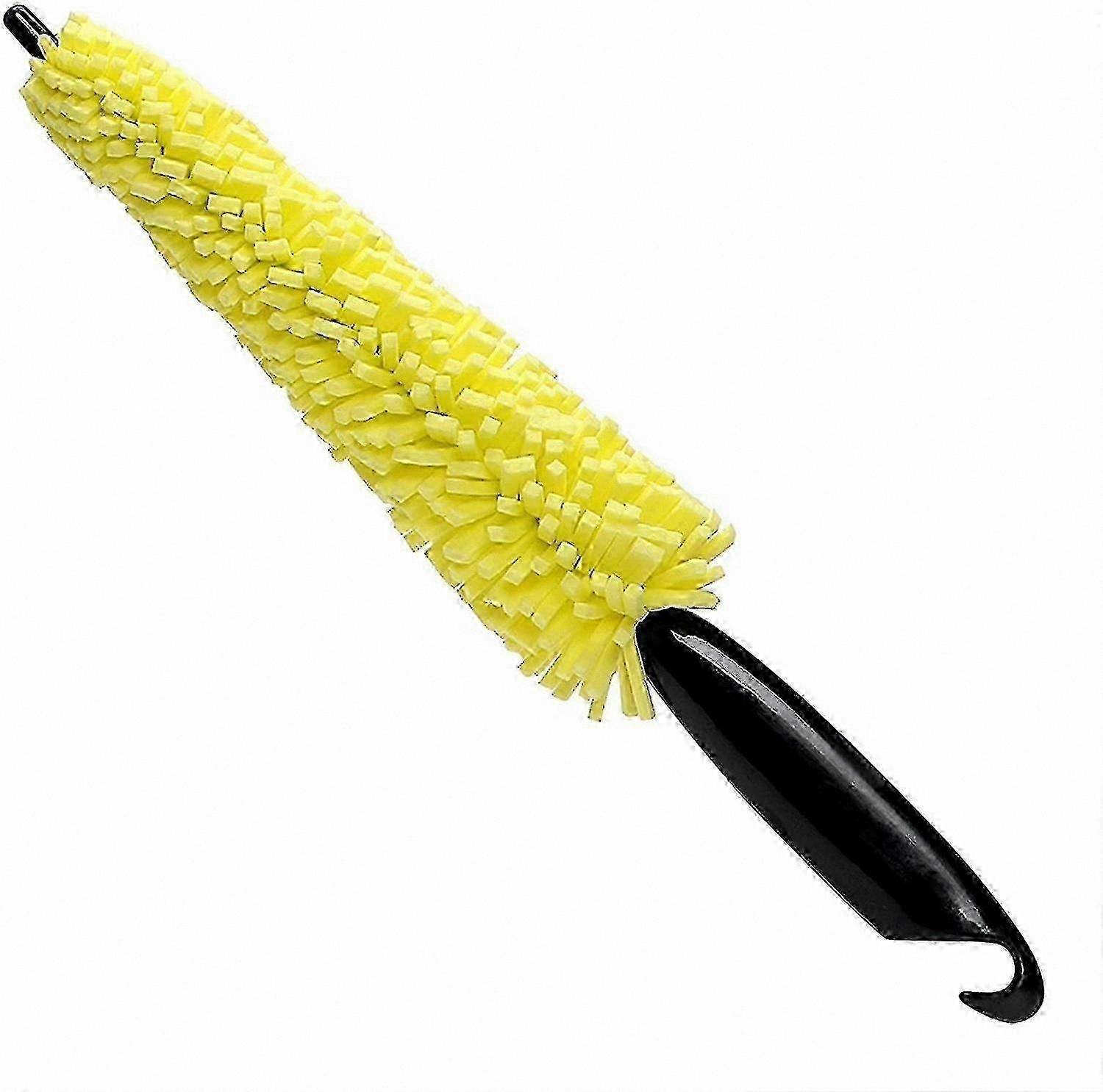 Long-Handle Wheel Rim Brush with Hook, Soft Durable Bristles for Efficient Cleaning and Easy Storage Solution