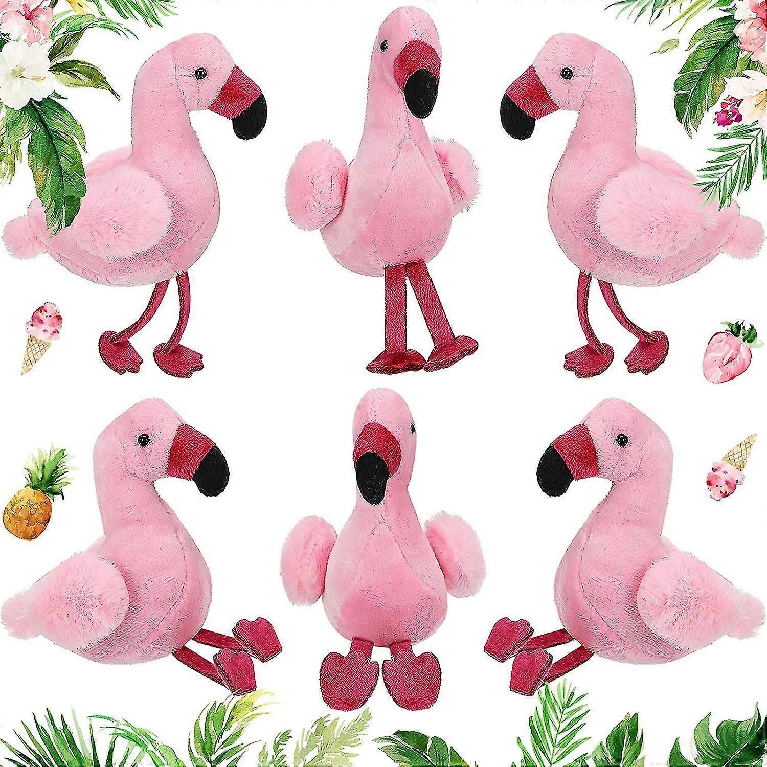 6 Pieces Mini Stuffed Flamingo Plush Toys 5 Inch Plush Flamingo Stuffed Doll Keychain Plush Flamingo Hanging Ornaments for DIY Keychain Birthday Chris