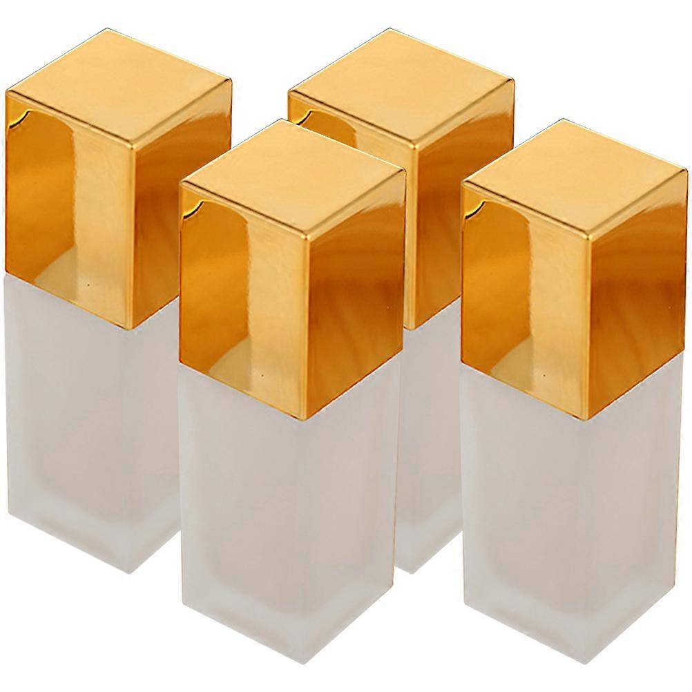 4pcs Glass Cosmetic Bottles with Golden Lids for Liquid Holding Multi Color Frosted Appearance Leak