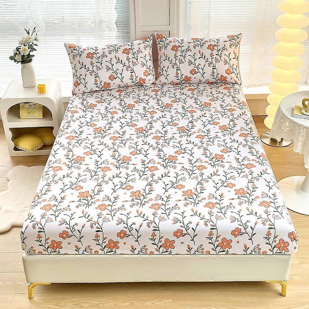 Fitted Sheets, Flowers Print King Size, Shrinkage Fade Resistant (King,flowers)