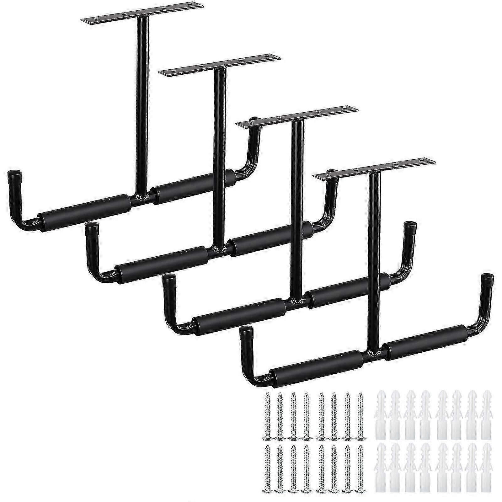 4 Pack Heavy Duty Garage Ceiling Storage Hooks for Organizing Tools & Utility Rack with Easy Installation