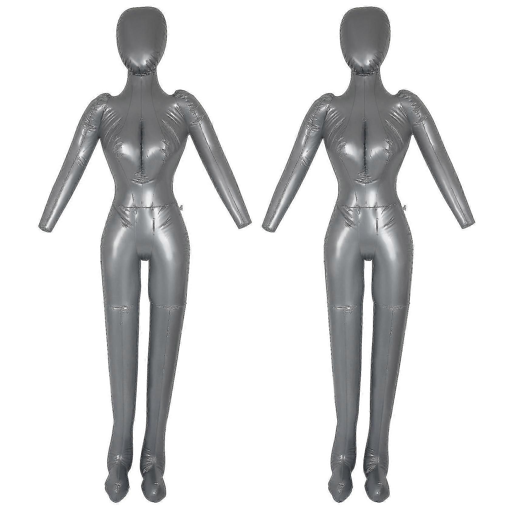 2x Inflatable Full Body Female Model With Arm Ladies Mannequin Window Display Props,hww